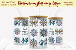 Christmas coquette bows pattern design can glass wrap 16oz Product Image 2