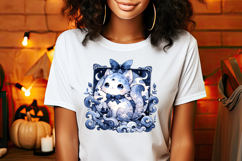 Cute Halloween cat clipart |Coquette bows hat shirt designs Product Image 1