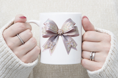 3d Christmas coquette bows design| Lilac bow T-shirt clipart Product Image 3