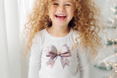 3d Christmas coquette bows design| Lilac bow T-shirt clipart Product Image 4