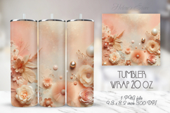 3d abstract summer tumbler 20oz wrap sublimation design png Product Image 1