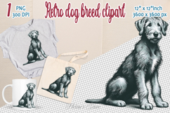 Cute vintage dog clipart | Retro dog breed design png Product Image 1