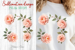Summer flowers sublimation design png | Cute roses clipart Product Image 1
