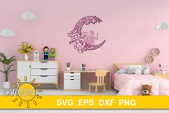 3D Layered Fairy Mandala SVG | Fairy and the Moon SVG Product Image 3