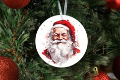Watercolor Santa Claus Christmas Sublimation Ornament| PNG Product Image 2