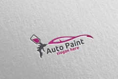 Car Painting Logo with Spray Gun and Sport Car Concept 5 Product Image 4
