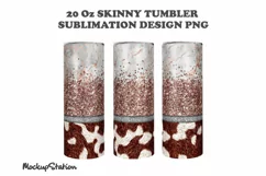Western Cowhide 20oz Skinny Tumbler Sublimation Design PNG Product Image 2
