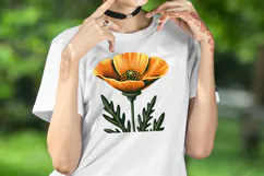 Poppy Wild flower clipart | Vintage Summer flower graphics Product Image 2