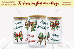 Christmas coquette bows pattern design can glass wrap 16oz Product Image 2
