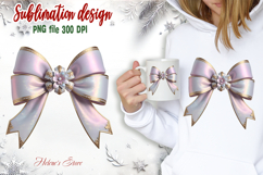 3d Christmas coquette bows design| Lilac bow T-shirt clipart Product Image 2