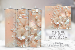 3d abstract summer tumbler 20oz wrap sublimation design png Product Image 1