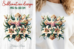 Easter Cross flowers Sublimation designs | Religious clipart Product Image 1