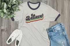 Believe Retro Christmas SVG - PNG, DXF, SVG, EPS, Cut File Product Image 3