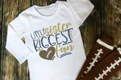 Football Little Sister Biggest Fan SVG DXF PNG Cut File Product Image 2