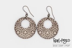 Geometric Leaves Hoop Laser Engraved Earring Download Product Image 2