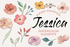 Flower Jessica Blooms Watercolors Clipart Elements Florals Product Image 1