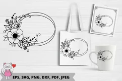 Floral Wreaths SVG, Floral Monograms SVG Product Image 1