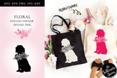 Floral English Cocker Spaniel Dog svg file for cricut Product Image 1