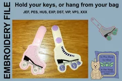 ITH Roller Skate Vinyl Key Fob or Bag Tag - Snap Product Image 1
