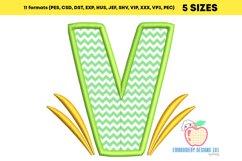 Letter V with Grass Applique Product Image 2