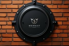 rounded Sign Board Mockup on Building Wall Product Image 2