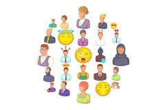 Public icons set, cartoon style Product Image 1