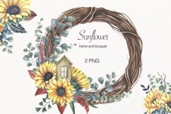 Watercolor Sunflower Bouquets Collection. Product Image 1