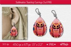 3D Earrings sublimation 3D Teardrop earrings Owl earrings Product Image 1