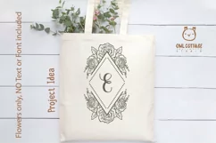 Rose SVG, rose PNG, Wedding Monogram, Floral monogram SVG Product Image 4