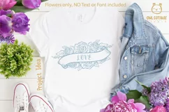 Roses svg, Floral Ribbon Banner SVG Product Image 4