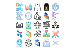 Business, logistics, health, and service digital icons set Product Image 1