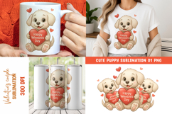 Valentine Puppy Sublimation PNG Product Image 1
