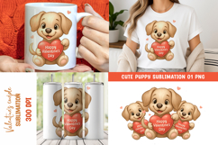 Valentine Puppy Sublimation PNG Product Image 1