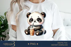 Coffee Lovers Animals PNG | Cute Animal PNG with Coffee Product Image 1