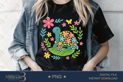 Boho Floral Sea Turtle Watercolor PNG | Ocean Animal Clipart Product Image 2