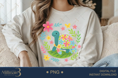 Boho Floral Sea Turtle Watercolor PNG | Ocean Animal Clipart Product Image 3