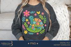 Boho Floral Sea Turtle Watercolor PNG | Ocean Animal Clipart Product Image 4