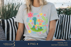 Boho Floral Sea Turtle Watercolor PNG | Ocean Animal Clipart Product Image 5