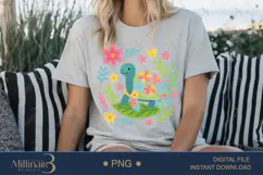 Boho Floral Sea Turtle Watercolor PNG | Ocean Animal Clipart Product Image 5