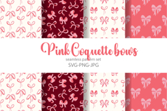 Pink Coquette bows prints |Silk bows seamless patterns Product Image 1