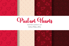 Pixel art Hearts prints |Valentine's seamless patterns Product Image 1