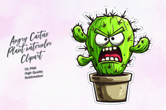 Angry cactus plant clipart PNG Product Image 1