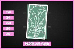 12 Flowers Stained Glass Style Card SVG | Paper Cut Floral Product Image 6