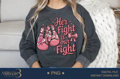 Breast Cancer Her Fight Is Our Fight PNG | Boxing Gloves Product Image 5