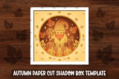 Autumn Gnome Paper Cut Shadow Box, Autumn Paper Cut Product Image 1
