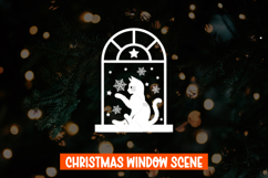 Christmas Cat Window decal SVG, Christmas Window Display SVG Product Image 1