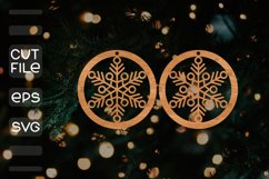 Template earrings SVG I Laser Cut Files I Snowflakes Product Image 1