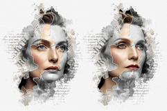 Vintage Newspaper Collage Portrait Art Photo Effect Product Image 4