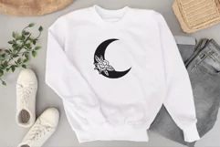 Floral Moon SVG, boho moon, Flowers svg Product Image 2
