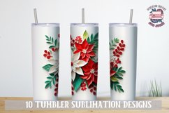 3D Sublimation Tumbler wrap Christmas flowers bundle paper Product Image 6